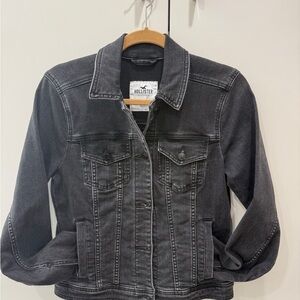Hollister Women's Dark Gray Denim Jacket